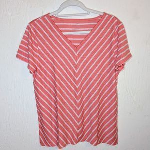 Talbots Chevron V Neck Top Size Medium
